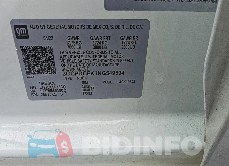 3GCPDCEK1NG549594 Photo# 12