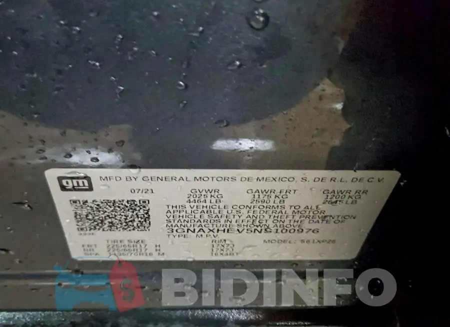 3GNAXHEV5NS100976 Photo# 13