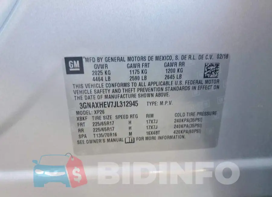 3GNAXHEV7JL312945 Photo# 14