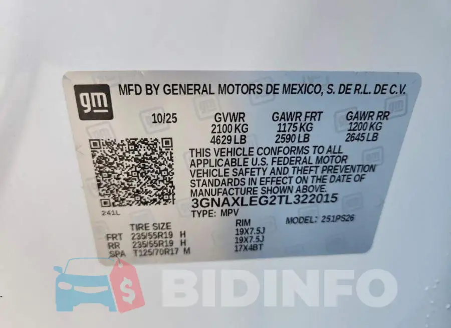 3GNAXLEG2TL322015 Photo# 13
