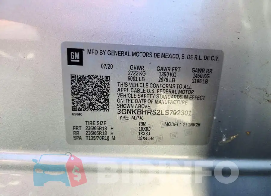 3GNKBHRS2LS702301 Photo# 13