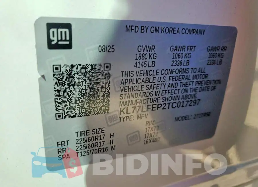 KL77LFEP2TC017297 Photo# 14