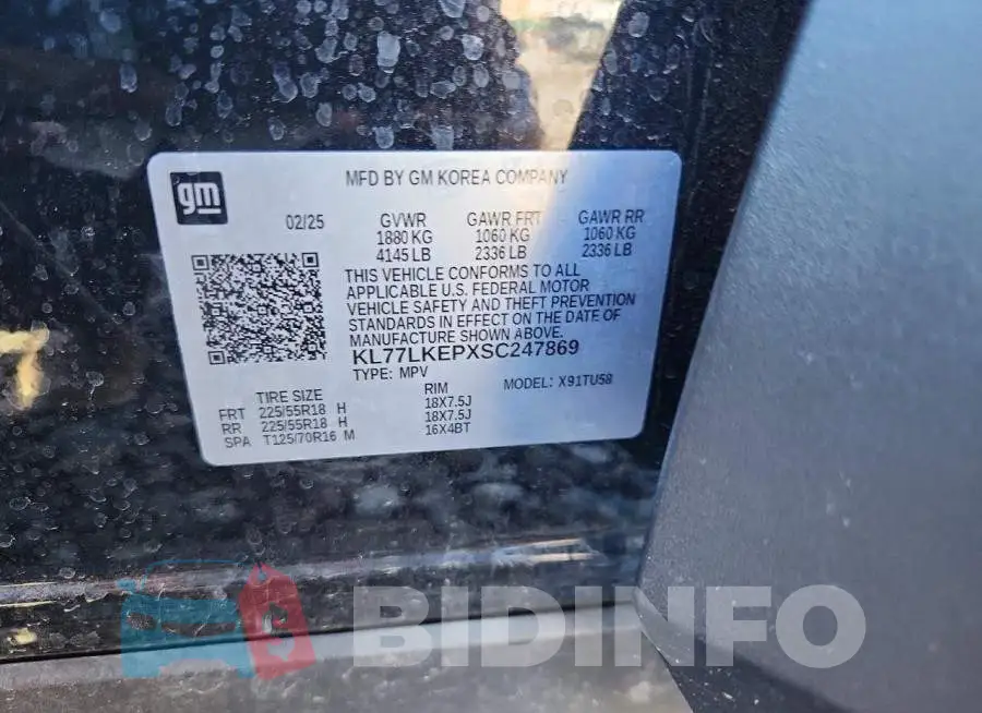 KL77LKEPXSC247869 Photo# 12