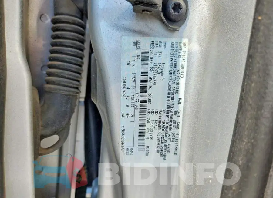 1FADP3F23JL294829 Photo# 12