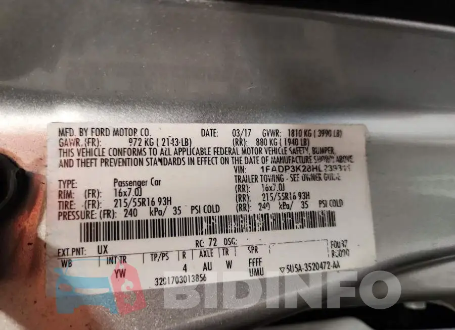 1FADP3K28HL239311 Photo# 12