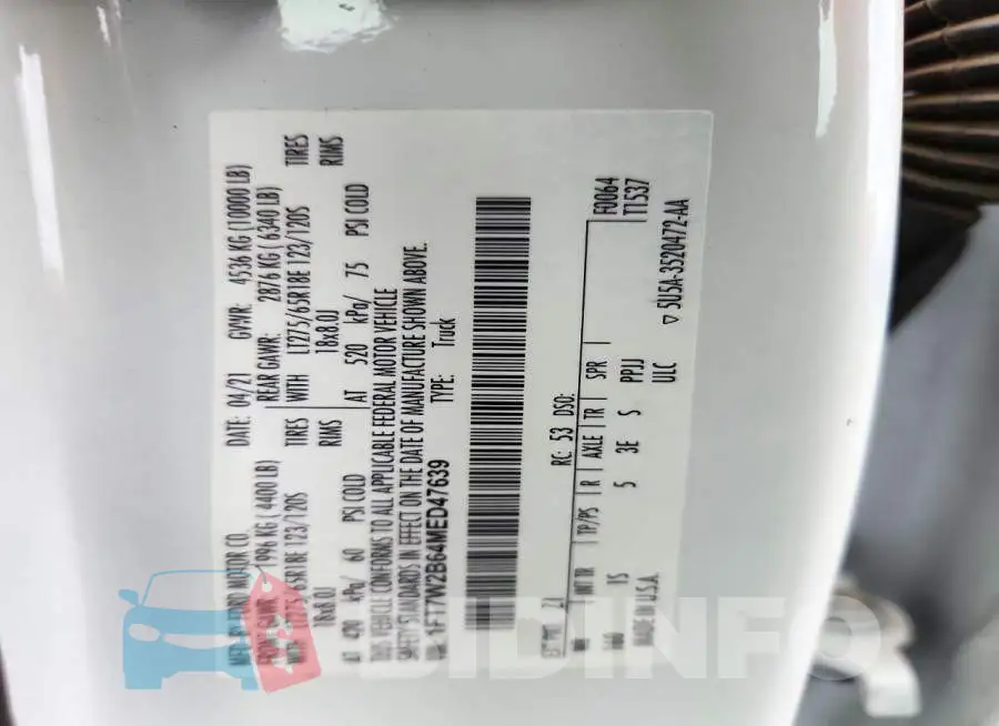 1FT7W2B64MED47639 Photo# 12