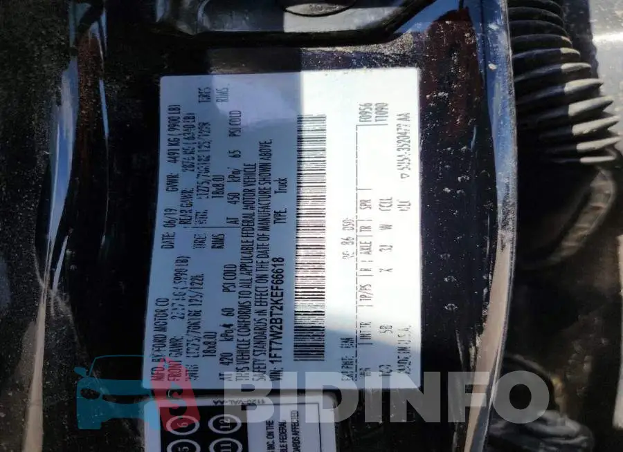 1FT7W2BT2KEF66618 Photo# 12