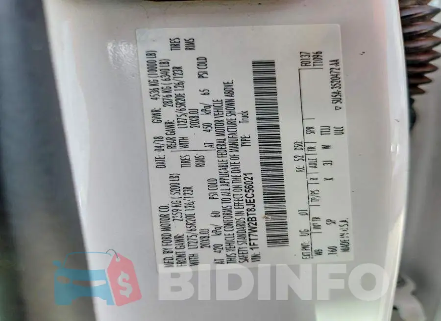 1FT7W2BT8JEC56021 Photo# 12