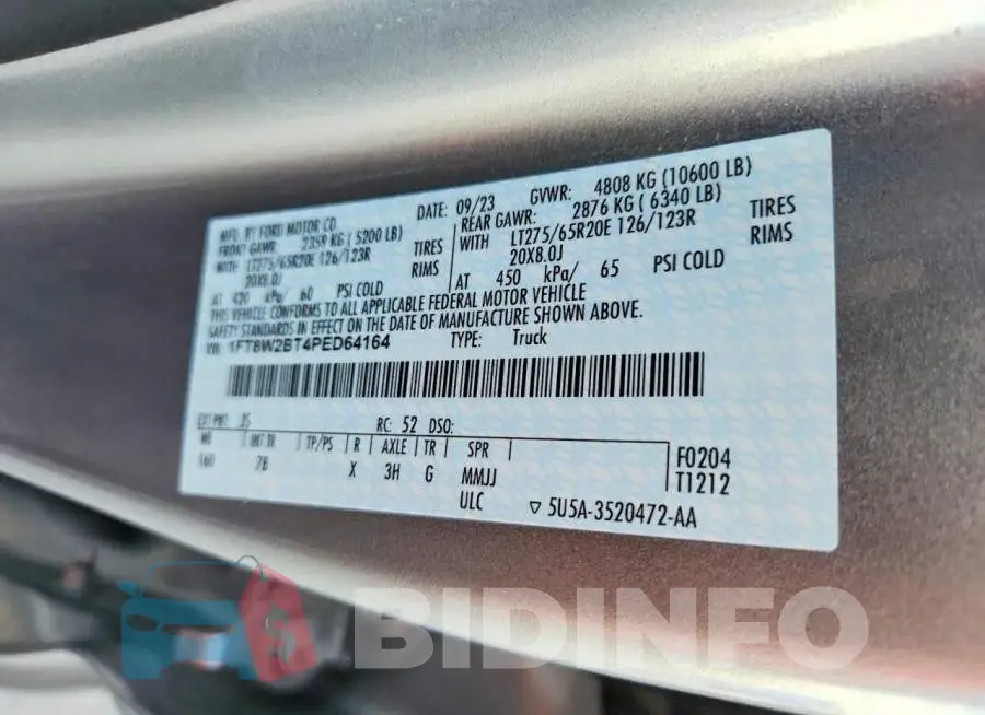 1FT8W2BT4PED64164 Photo# 12