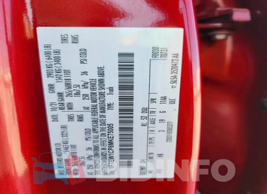 1FTEW1CP8MKE75005 Photo# 12