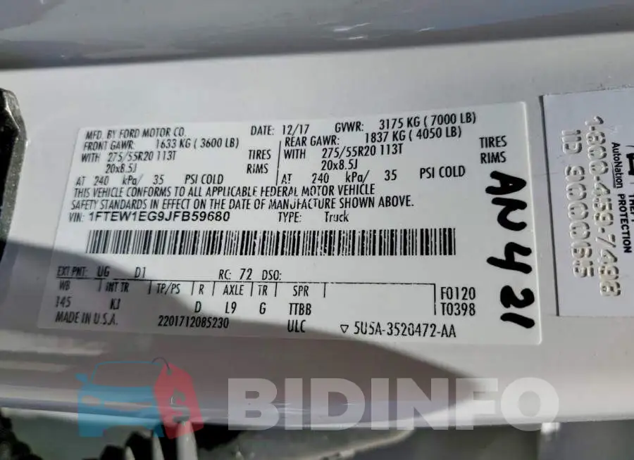1FTEW1EG9JFB59680 Photo# 12