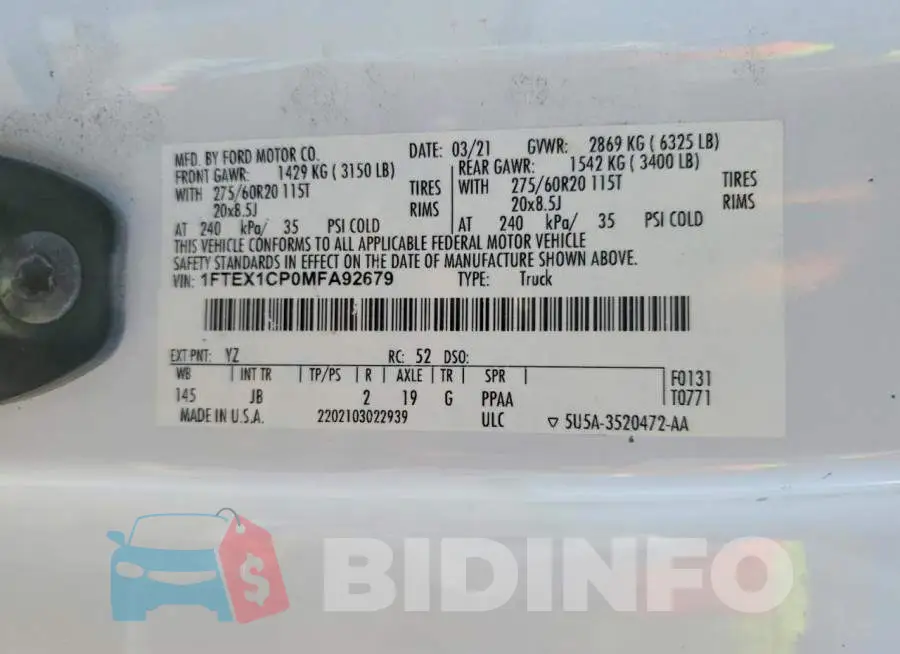 1FTEX1CP0MFA92679 Photo# 13