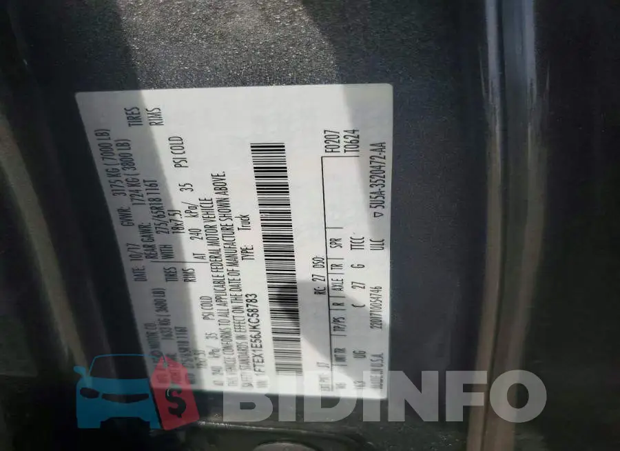 1FTEX1E56JKC58783 Photo# 12