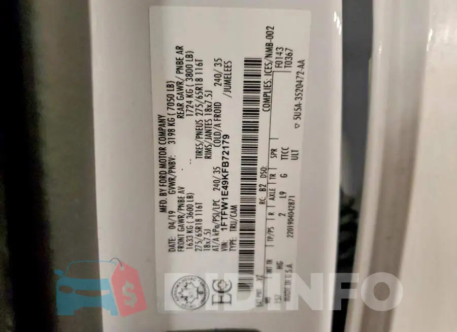 1FTFW1E49KFB72179 Photo# 12