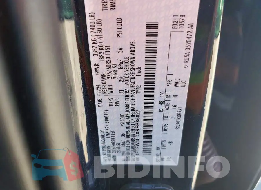 1FTFW3LDXRFB86827 Photo# 12
