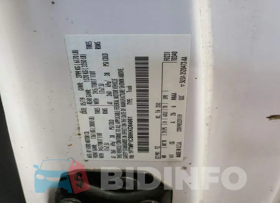1FTMF1CB8KKD84961 Photo# 12