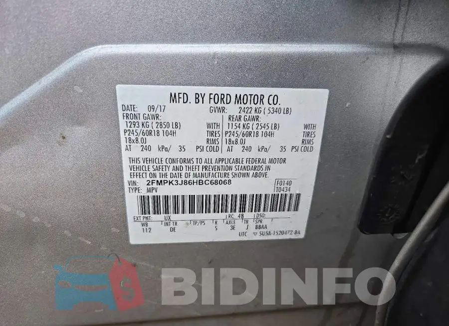 2FMPK3J86HBC68068 Photo# 13
