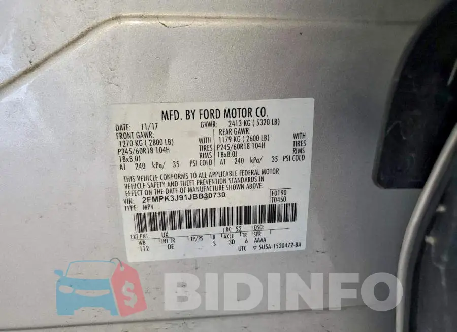 2FMPK3J91JBB30730 Photo# 14
