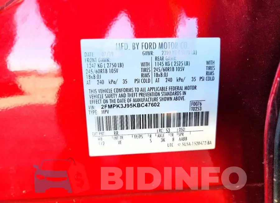 2FMPK3J95KBC47602 Photo# 14