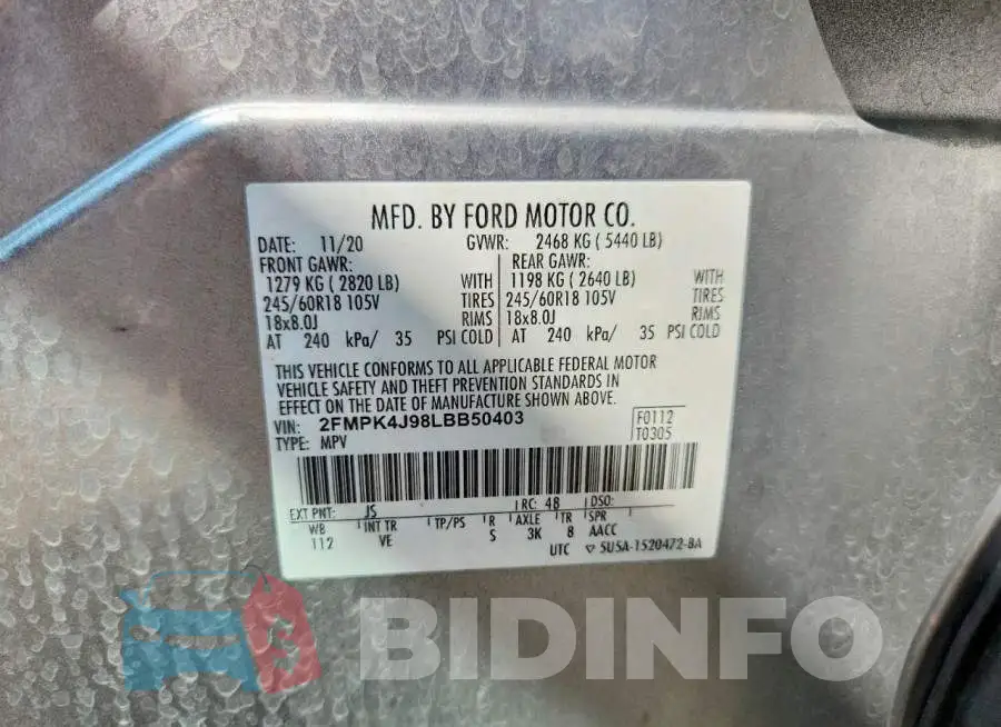 2FMPK4J98LBB50403 Photo# 13
