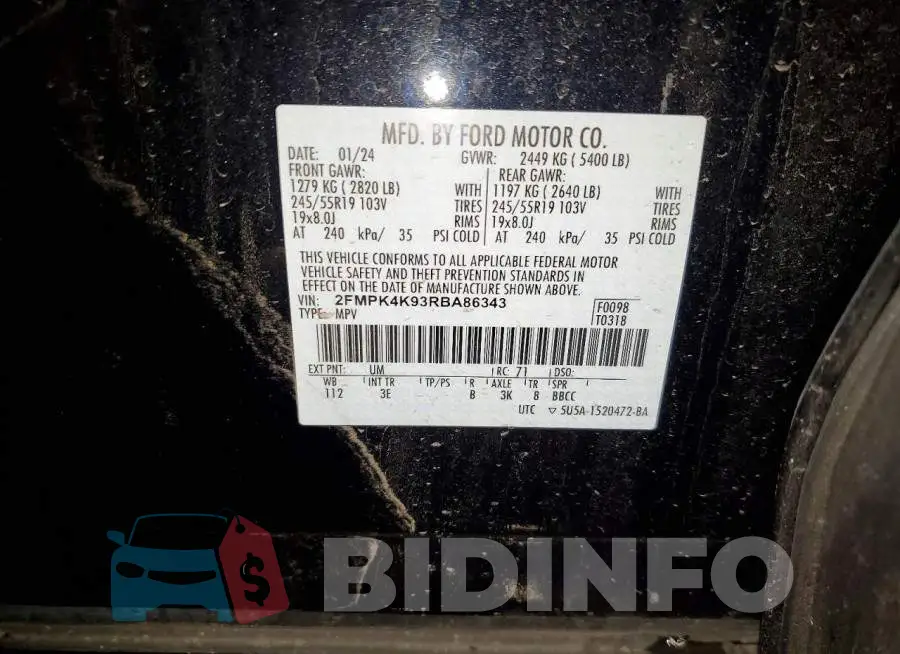 2FMPK4K93RBA86343 Photo# 13