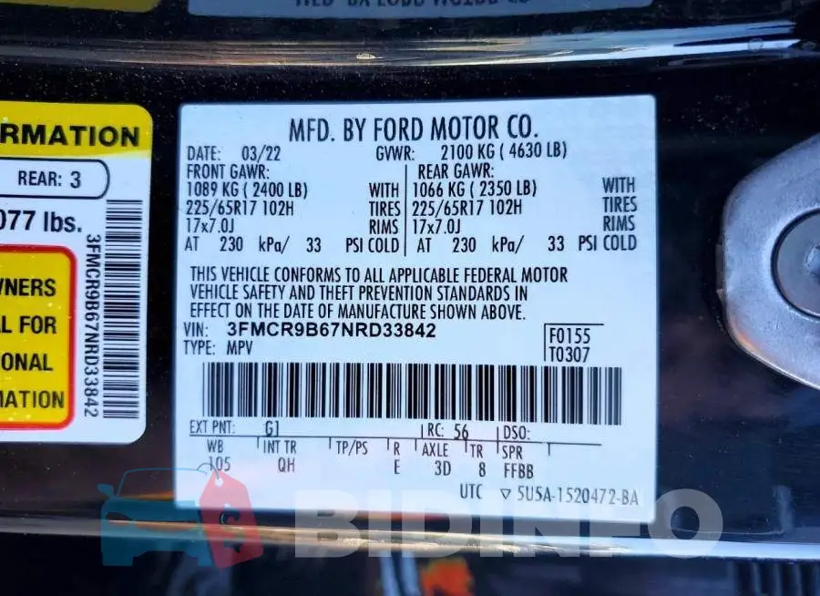 3FMCR9B67NRD33842 Photo# 13
