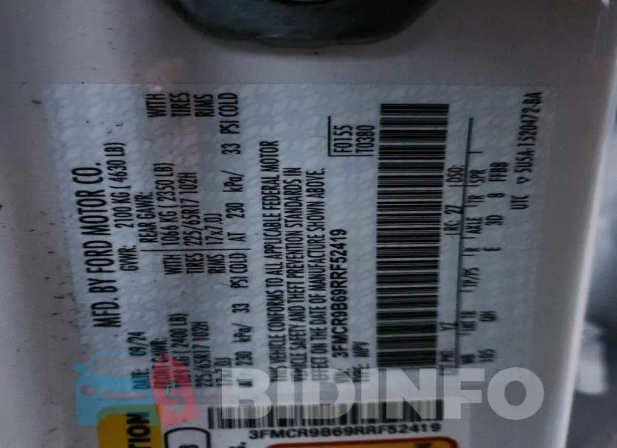 3FMCR9B69RRF52419 Photo# 14