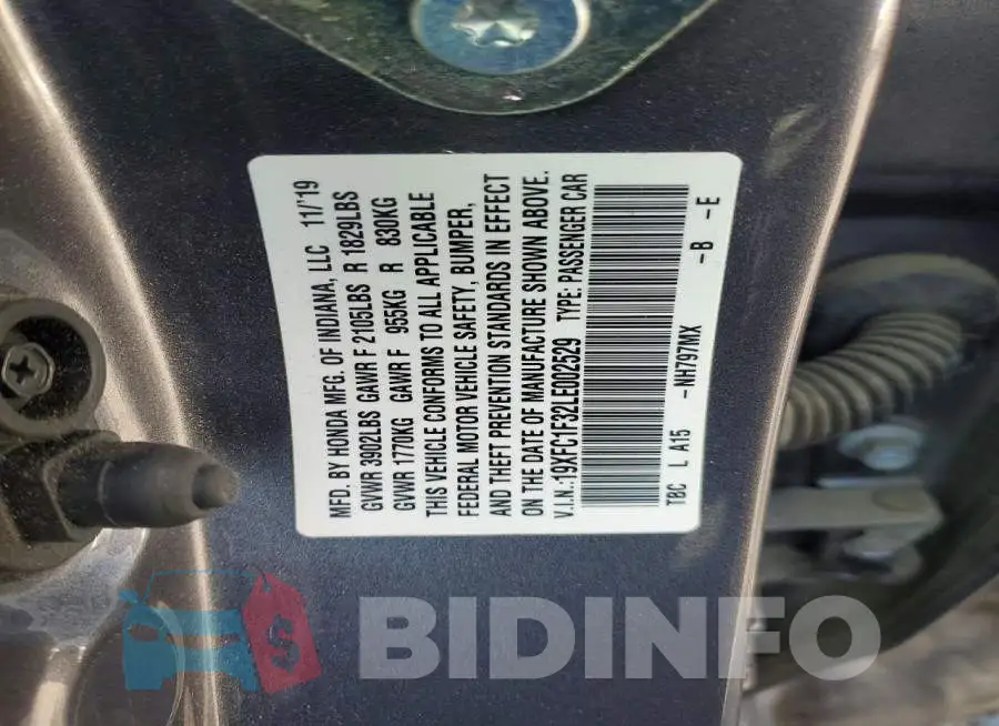 19XFC1F32LE002529 Photo# 12