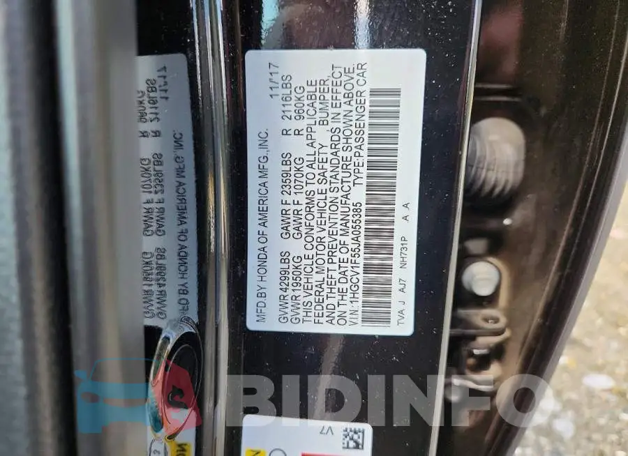 1HGCV1F55JA055385 Photo# 12