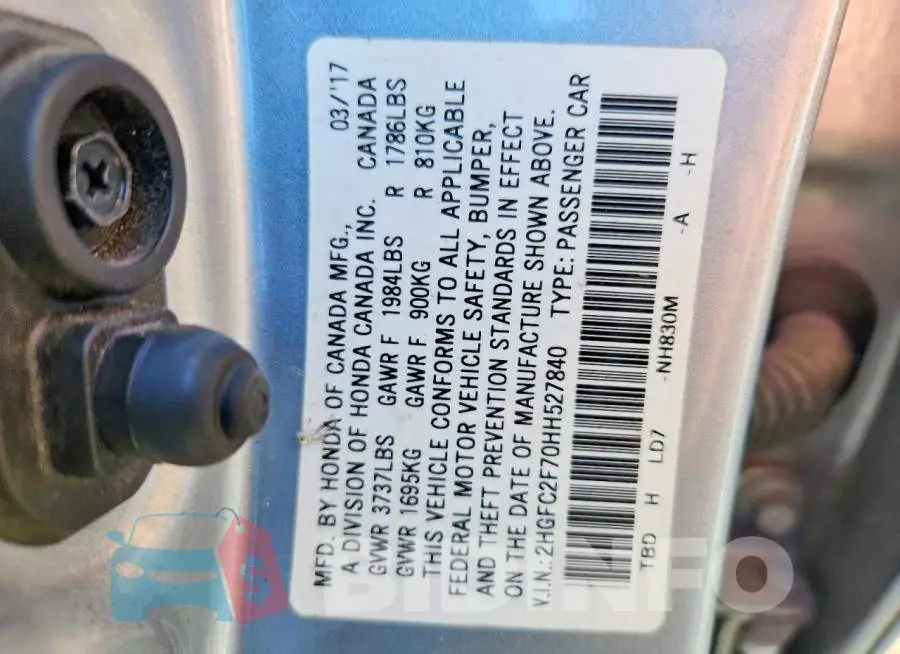 2HGFC2F70HH527840 Photo# 12