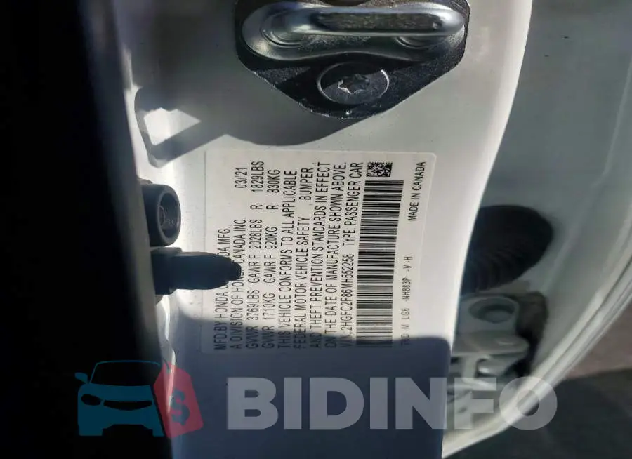 2HGFC2F86MH552258 Photo# 12