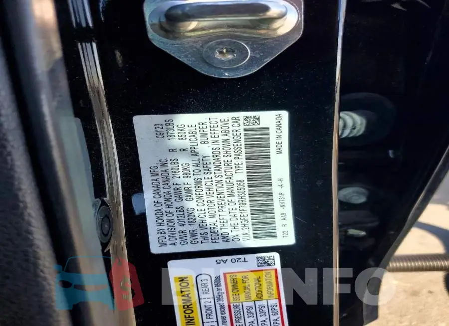 2HGFE1F79RH305058 Photo# 12