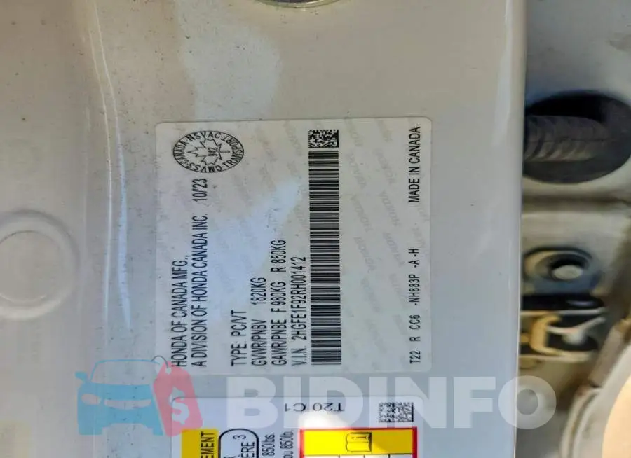 2HGFE1F92RH001412 Photo# 13