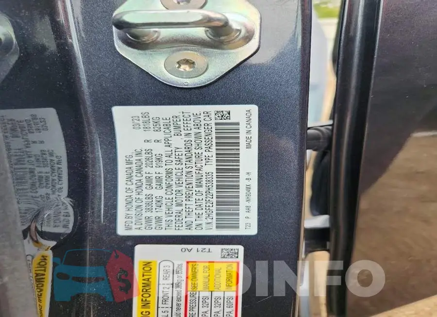 2HGFE2F22PH538335 Photo# 12
