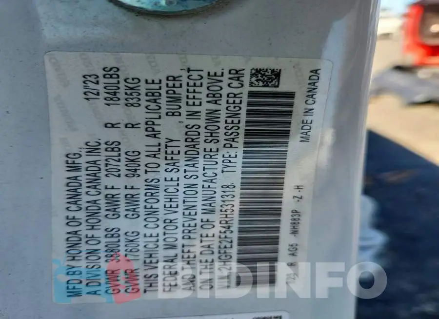 2HGFE2F54RH531318 Photo# 12