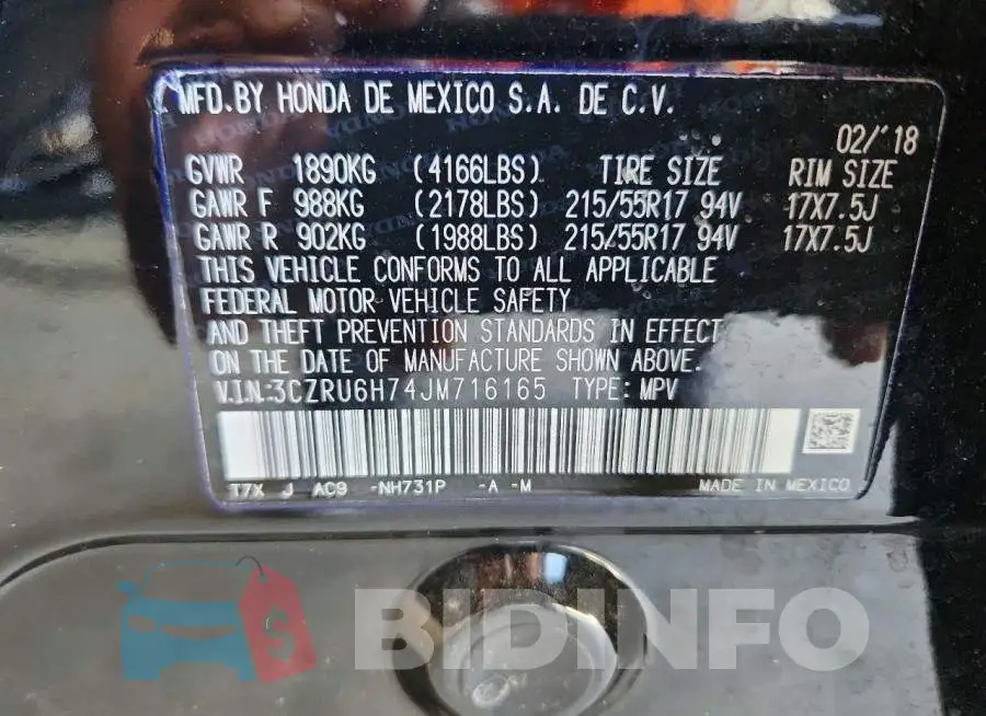 3CZRU6H74JM716165 Photo# 13