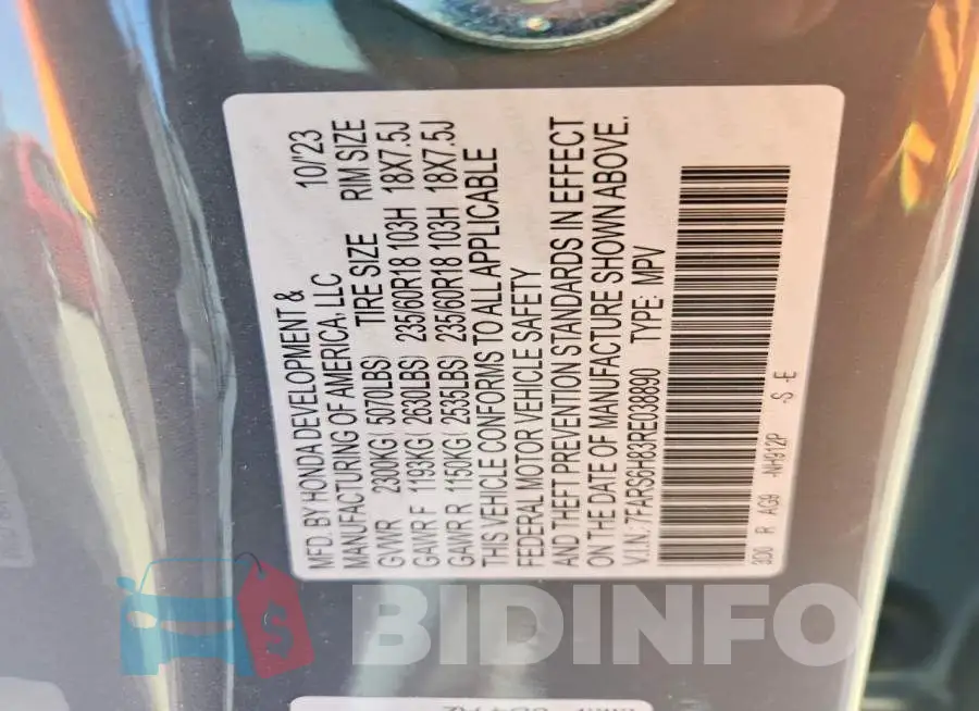 7FARS6H83RE038890 Photo# 14