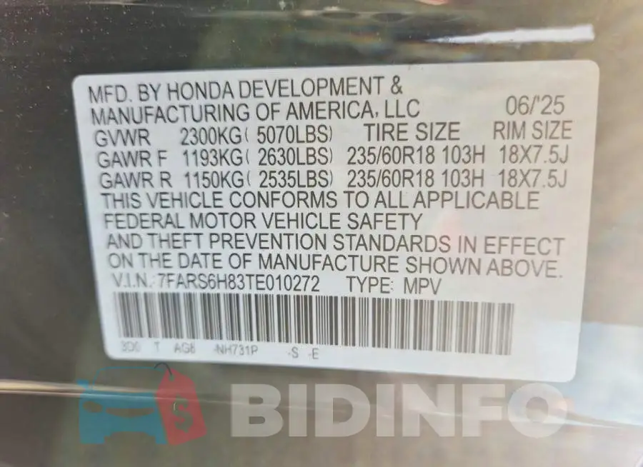 7FARS6H83TE010272 Photo# 13