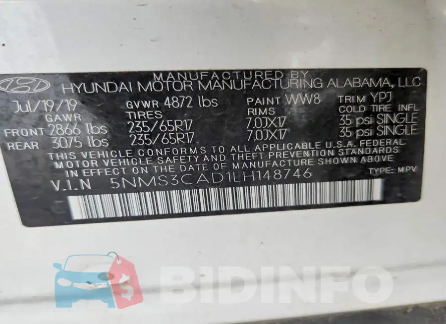 5NMS3CAD1LH148746 Photo# 14