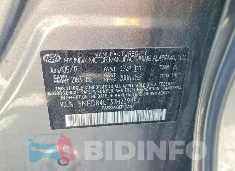 5NPD84LF3JH239452 Photo# 12