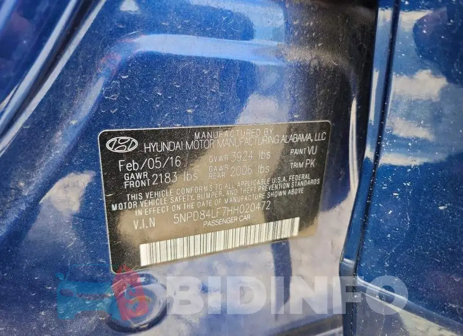 5NPD84LF7HH020472 Photo# 12