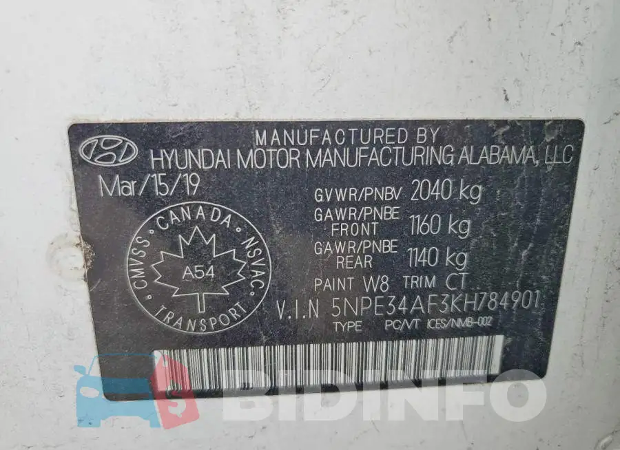 5NPE34AF3KH784901 Photo# 12