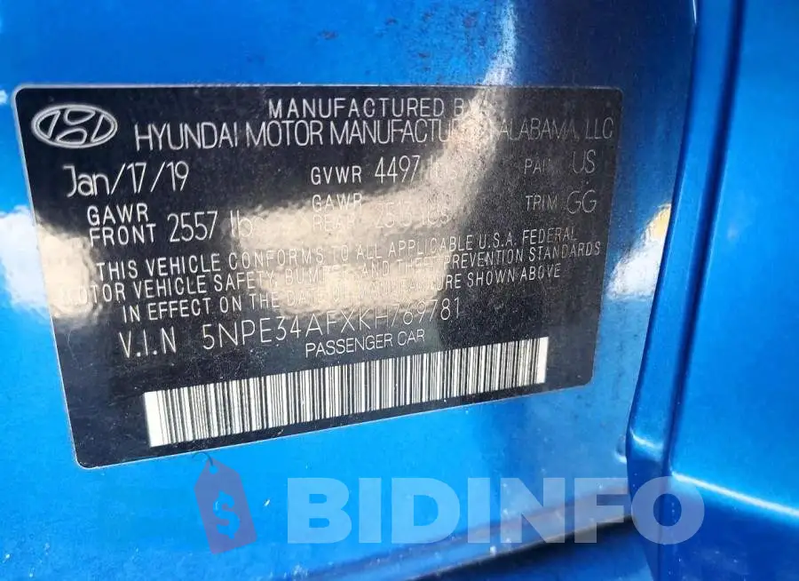 5NPE34AFXKH769781 Photo# 12