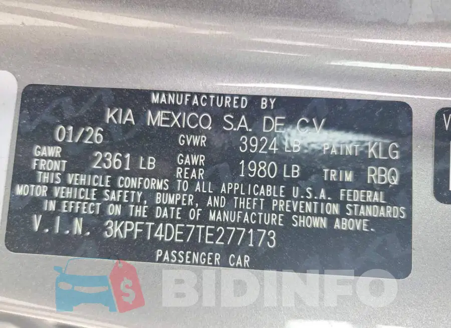3KPFT4DE7TE277173 Photo# 12