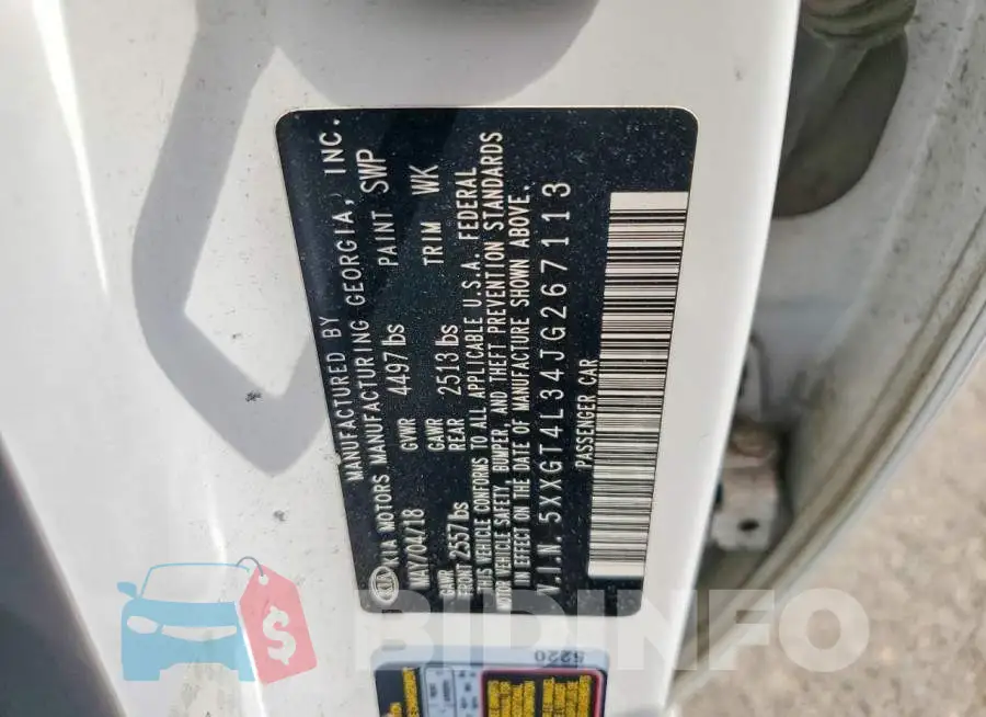 5XXGT4L34JG267113 Photo# 12
