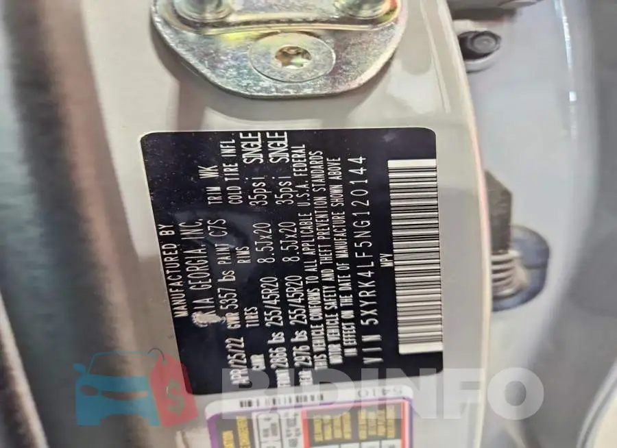 5XYRK4LF5NG120144 Photo# 13
