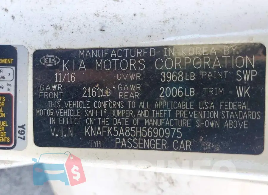 KNAFK5A85H5690975 Photo# 12