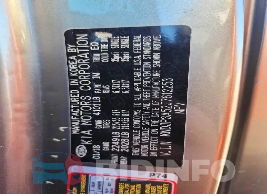 KNDJP3A52J7612253 Photo# 12