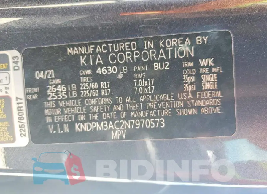KNDPM3AC2N7970573 Photo# 13