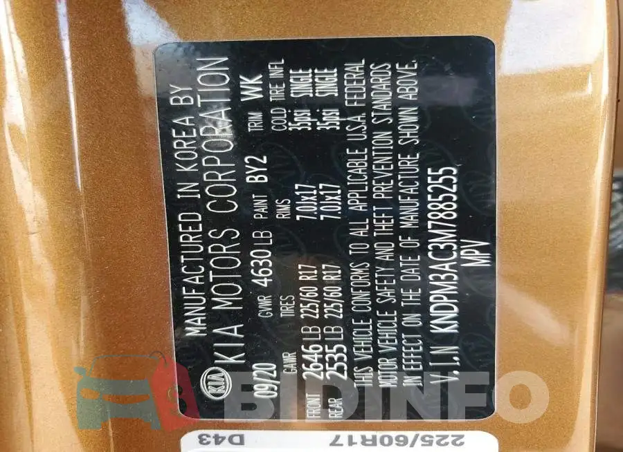 KNDPM3AC3M7885255 Photo# 14